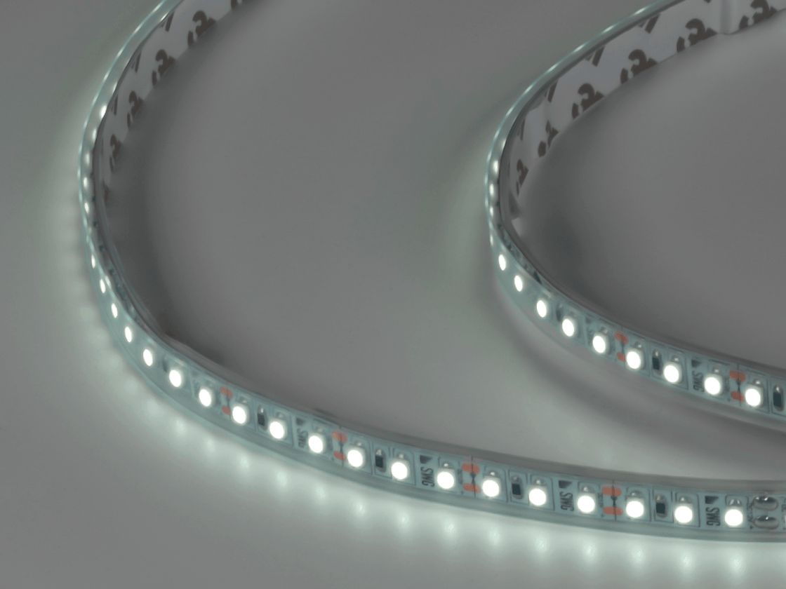 Светодиодная лента 3528, 120 LED/м, 9,6 Вт/м, 12В , IP66, Цвет: Холодный белый, SWG3120-12-9.6-W-66-M