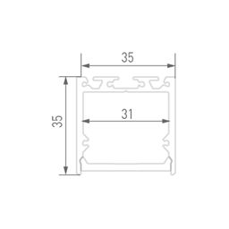 Чертеж сечения профиля 35×35 и ленты 31