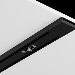 Черный шинопровод SLIM, вид снизу, крепежный узел