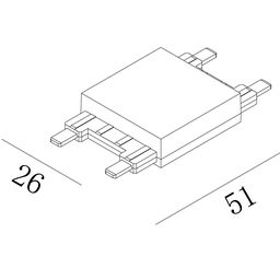 Чертеж прямого коннектора SLIM с размерами 51×26