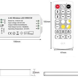 Контроллер CW 2.4G для MIX ленты с пультом, SW-CW-2.4G-16A
