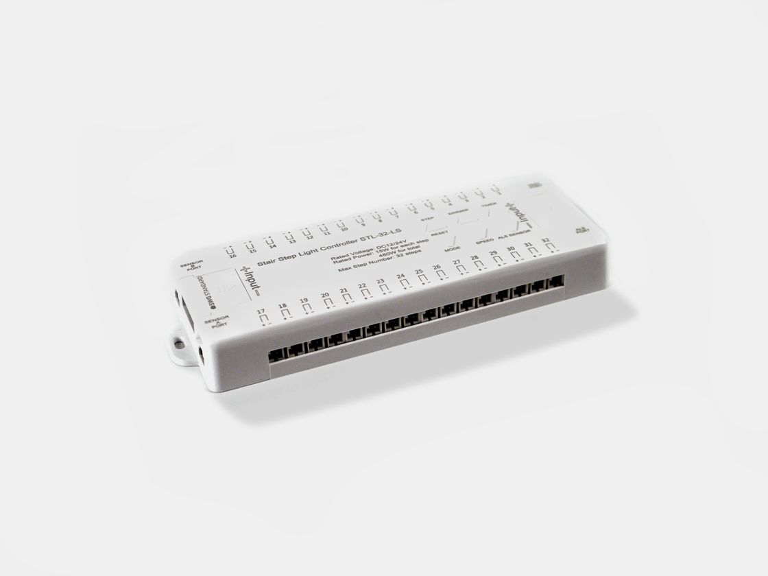 Контроллер подсветки ступеней STL-32-LS, белый корпус, вид сверху