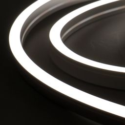 Неоновая лента нейтральная белая 24В IP67 15Вт/м 120 LED/м SMD2835 12×20 мм 20 м постоянного тока белая оболочка NE-CC2120-24-15-WHNW-67-20M