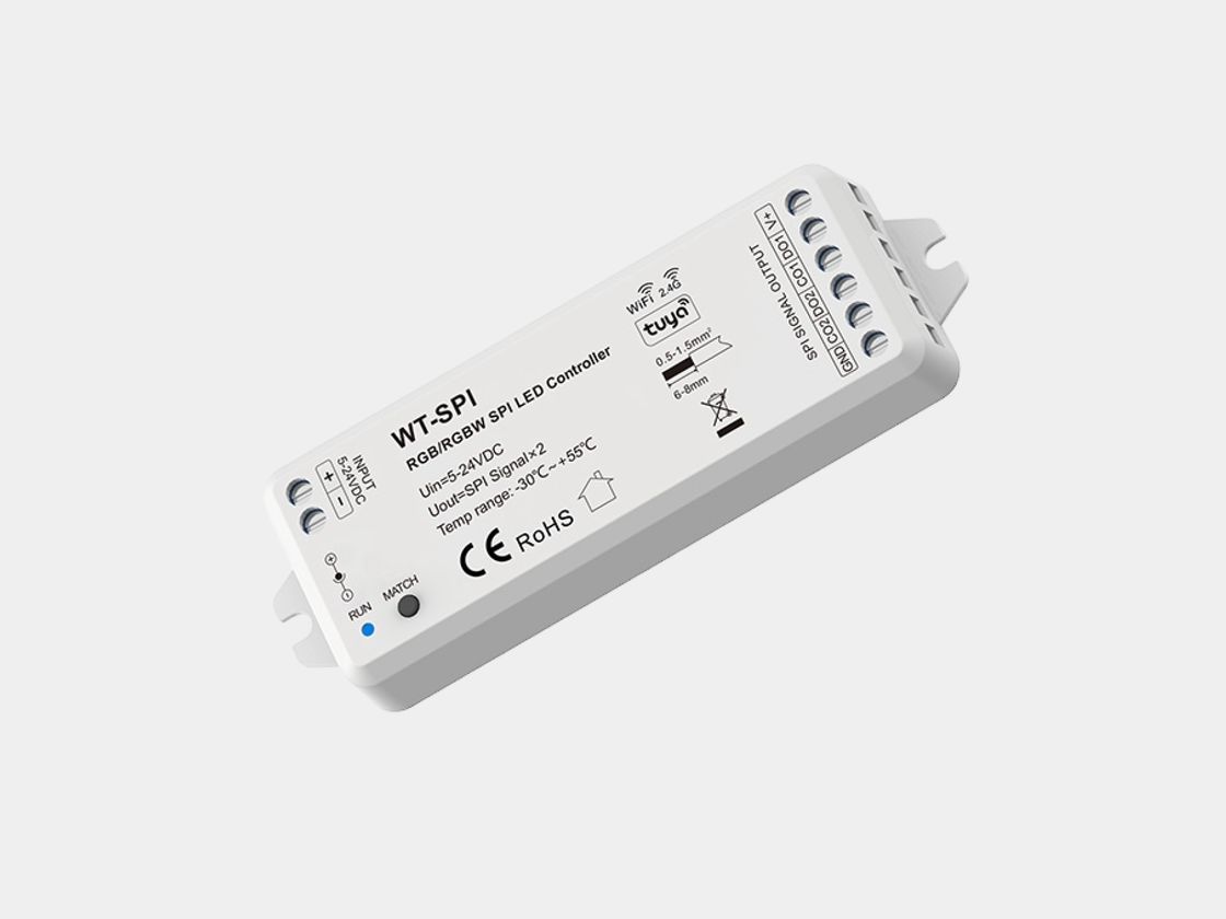 Контроллер WT-SPI Tuya Wi‑Fi SPI RGB/RGBW, белый корпус