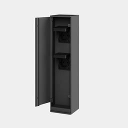 Уличная двойная розетка в корпусе, дверца открыта