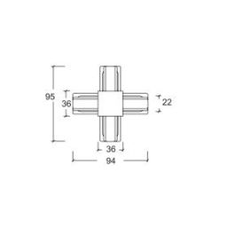 X-Коннектор для однофазных накладных трековых систем KXZ-WH-X