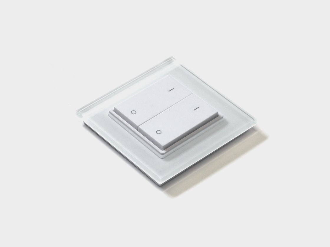 Белая накладная радио панель EasyDim W-K2, две клавиши