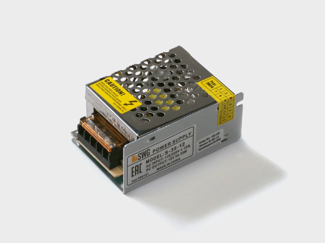 Открытый блок питания SWG S-35-12, корпус сетка