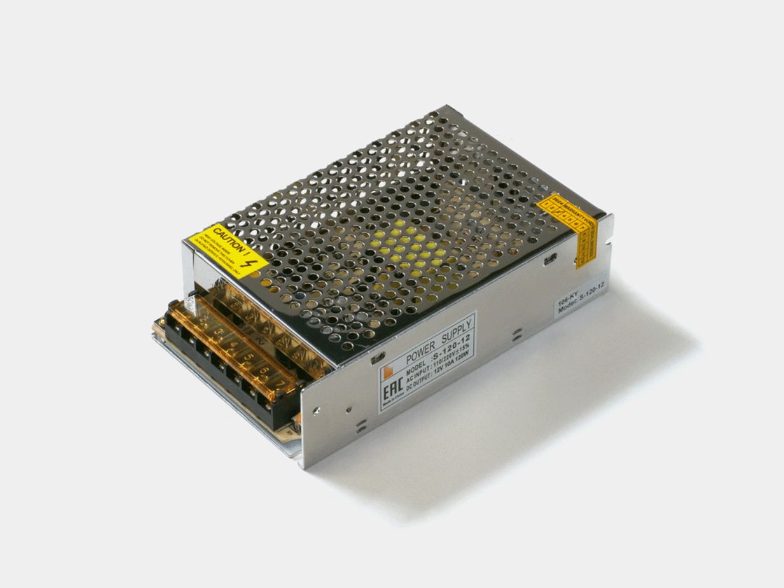 Открытый блок питания сетка SWG S-120-12, вид сбоку