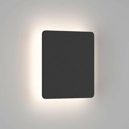 Черный настенный LED-светильник в прямоугольном корпусе с подсветкой по контуру