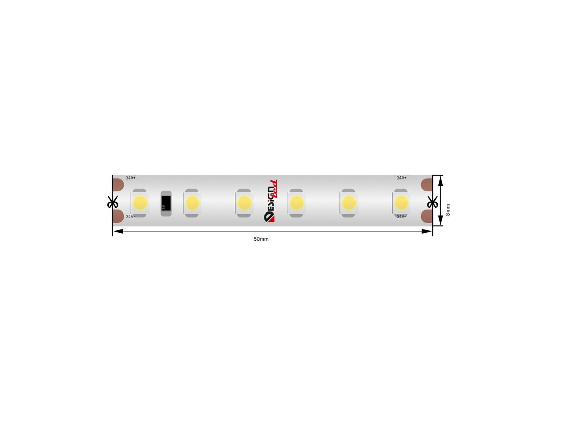 Сегмент ленты SMD 3528 с маркировкой 24V+