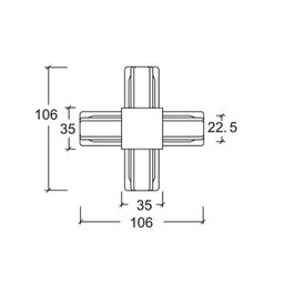 X-коннектор для  однофазных  трековых систем, CN2-BL-X