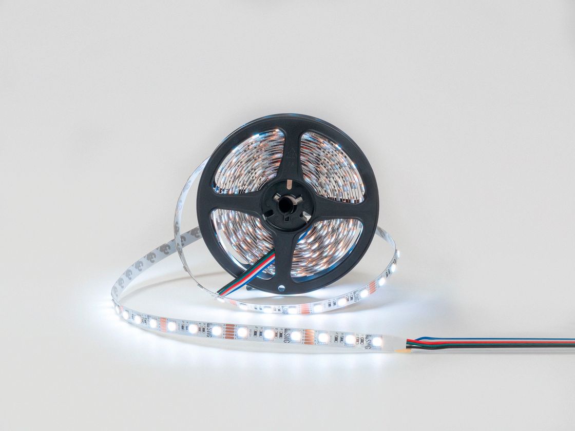 Катушка светодиодной ленты 5050 RGB+тёплый, свечение белым