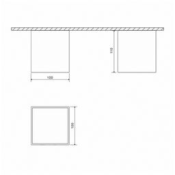 Схема размеров накладного светильника 100×100×110 мм