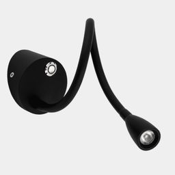 Светильник настенный WL BED 3 Вт, черный с диммером, BQ004103-A-3-DIM-BL-WW