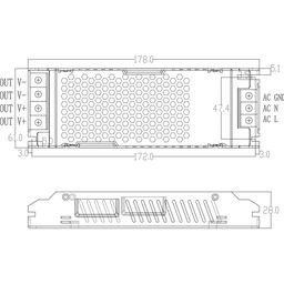 Блок питания для светодиодной ленты LUX компактный, 12В, 150Вт, IP20, T-150-12-LUX