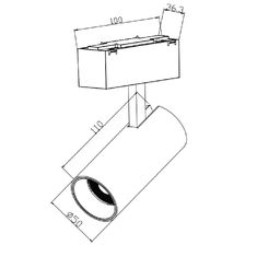 Светильник для низковольтного трека SY, черный, 10 Вт, SY-DIM-601201-BL-10-36-NW