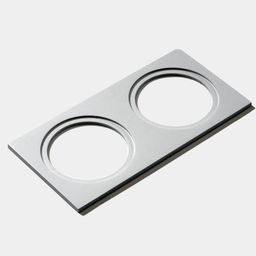 Рамка двойная для MINI COMBO, квадратная, белая алюминиевая, MINI-COMBO-S2-BL