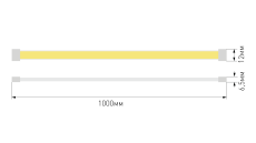 Лента светодиодная, 480 LED/м, 10 Вт/м, 24В, IP67, Цвет: Теплый белый